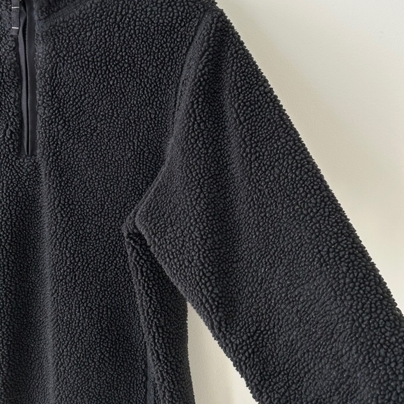 Lands End Black Sherpa Fleece Half Zip Pullover - Picture 6 of 16